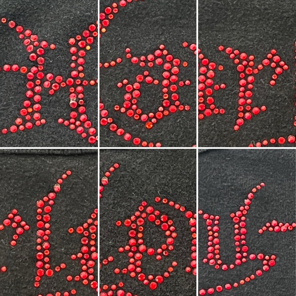 🏍️🔴Las Vegas Nevada Harley-Davidson Red Beaded Bling Black Long Sleeve Tee | M - Picture 8 of 17